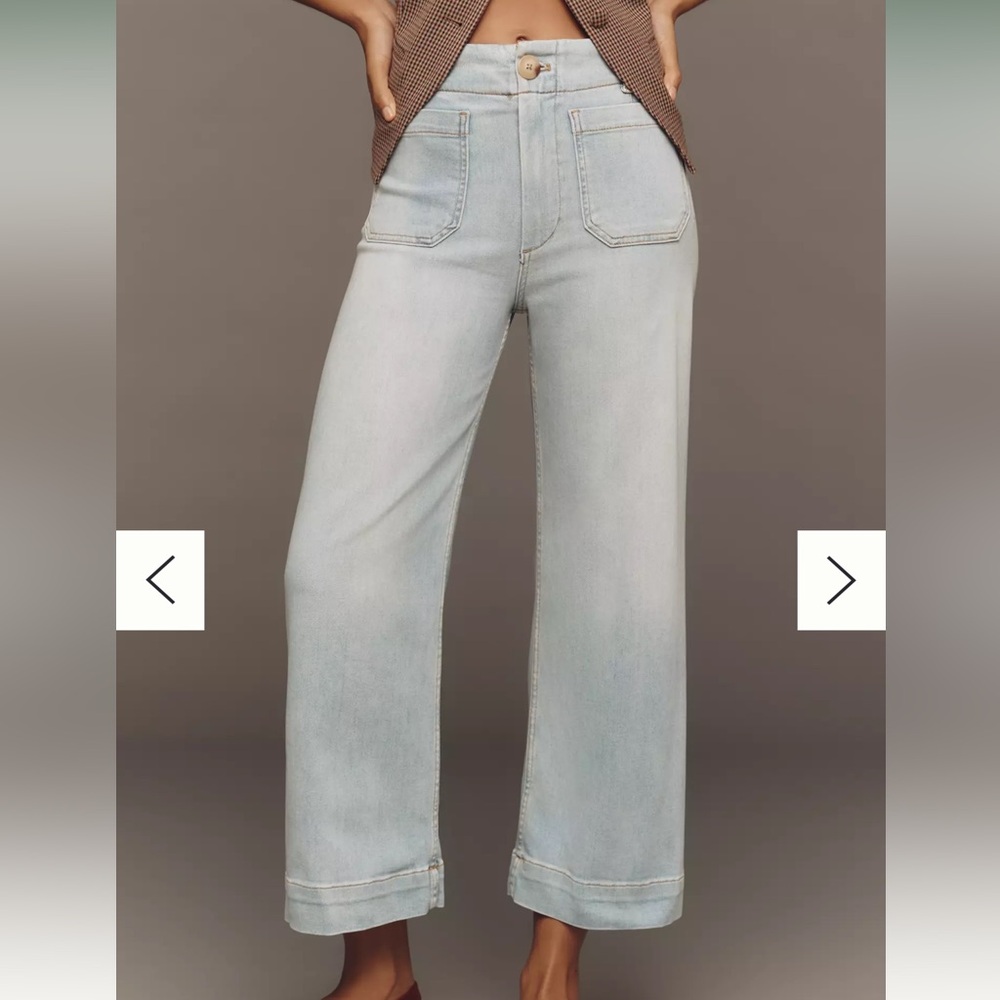 THE COLETTE CROPPED HIGH-RISE WIDE-LEG JEANS BY MAEVE